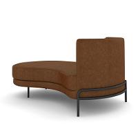 Sofá Chaise Lado Esquerdo Downey Sala De Estar Pu Marrom G15 - Gran Belo - 2