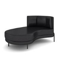 Sofá Chaise Lado Esquerdo Downey Sala De Estar Pu Preto G15 - Gran Belo