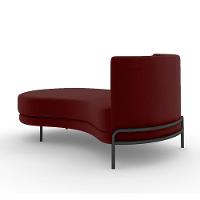 Sofá Chaise Lado Esquerdo Downey Sala De Estar Veludo Vermelho G15 - Gran Belo - 3