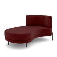Sofá Chaise Lado Esquerdo Downey Sala De Estar Veludo Vermelho G15 - Gran Belo - 6
