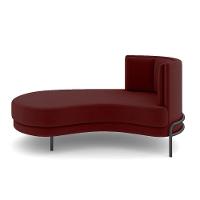 Sofá Chaise Lado Esquerdo Downey Sala De Estar Veludo Vermelho G15 - Gran Belo - 8