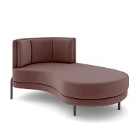 Sofá Chaise Lado Direito Downey Sala De Estar Veludo Rosê G15 - Gran Belo