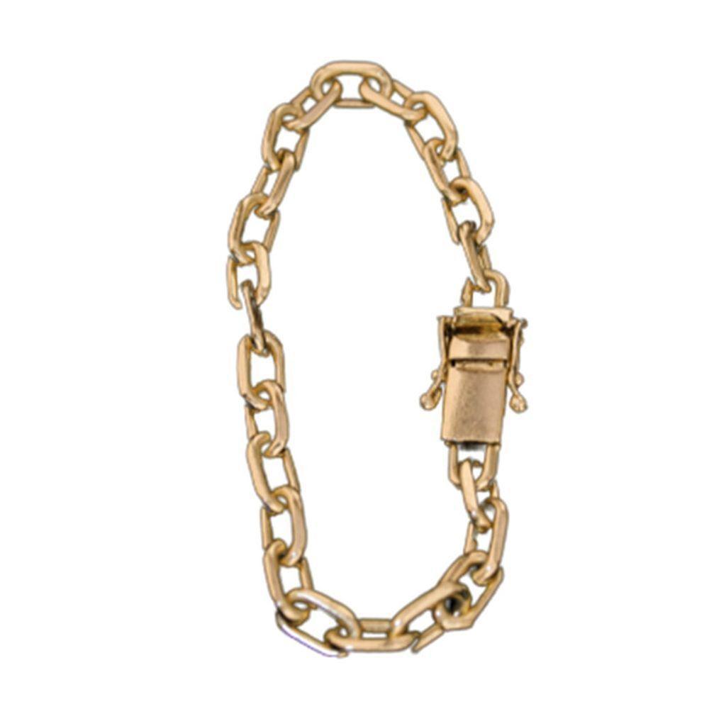 Pulseira Grumet Duplo Fecho Gaveta Lateral 3mm Moeda Antiga - 1