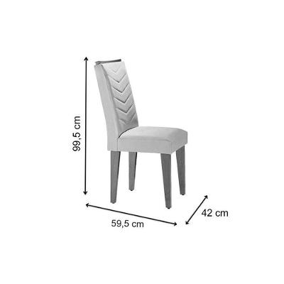 Conjunto: Mesa Sala Jantar Londrina Tampo Madeirado c/ Vidro 120cm + 4 Cadeiras Londrina Imbuia/Veludo Creme - Rufato