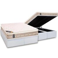 Cama Box Baú King: Colchão Molas Bonnel Castor Premium Tecnopedic + Base CRC Courano Black(193x203) - 1