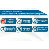 Cama Box Baú King: Colchão Molas Bonnel Castor Premium Tecnopedic + Base CRC Courano Black(193x203)