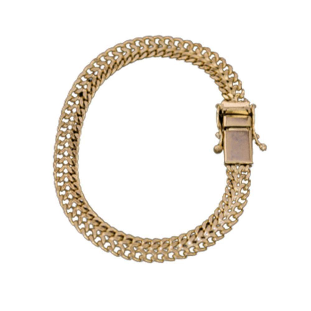 Pulseira De Moeda Antiga Nao Perde A Cor Pussera Lacraia 7mm - 1