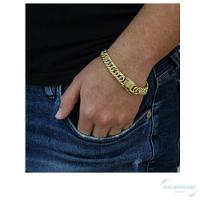 Pulseira De Moeda Antiga Nao Descasca Ocada Fecho Duplo 11mm - 2