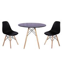 Kit Mesa Jantar Eiffel 80cm Preta 2 Cadeiras Charles Eames Preta - 1