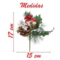 Kit 6 Ramos Cogumelo Decoração Natal Artificial Com Detalhes Branco 17cm - 4