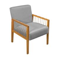 Kit 2 Poltronas Decorativas Base Em Madeira Maciça E Corda Náutica Copacabana Linho Cinza - Cinza - 10