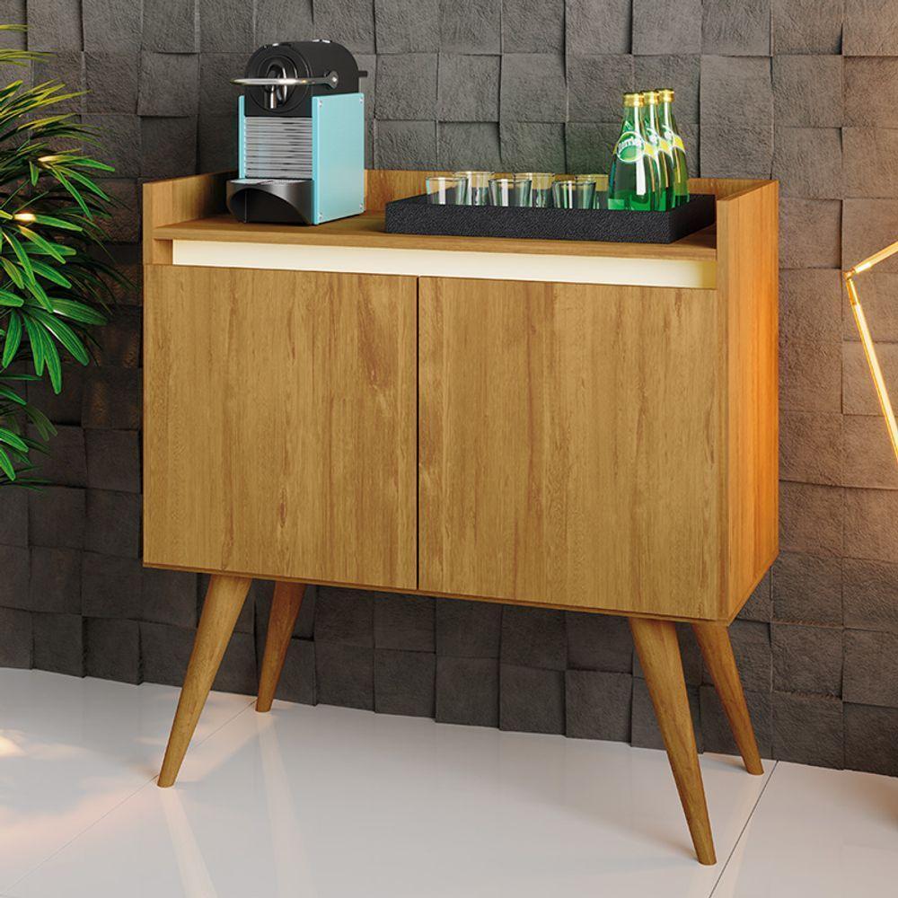 Aparador Gold 2 Portas Com Pés De Madeira Mel/perola - 1