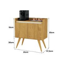 Aparador Gold 2 Portas Com Pés De Madeira Mel/perola - 2