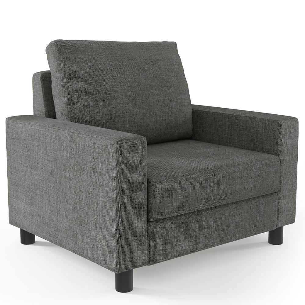 Poltrona Malta Linho Cinza Escuro - 1