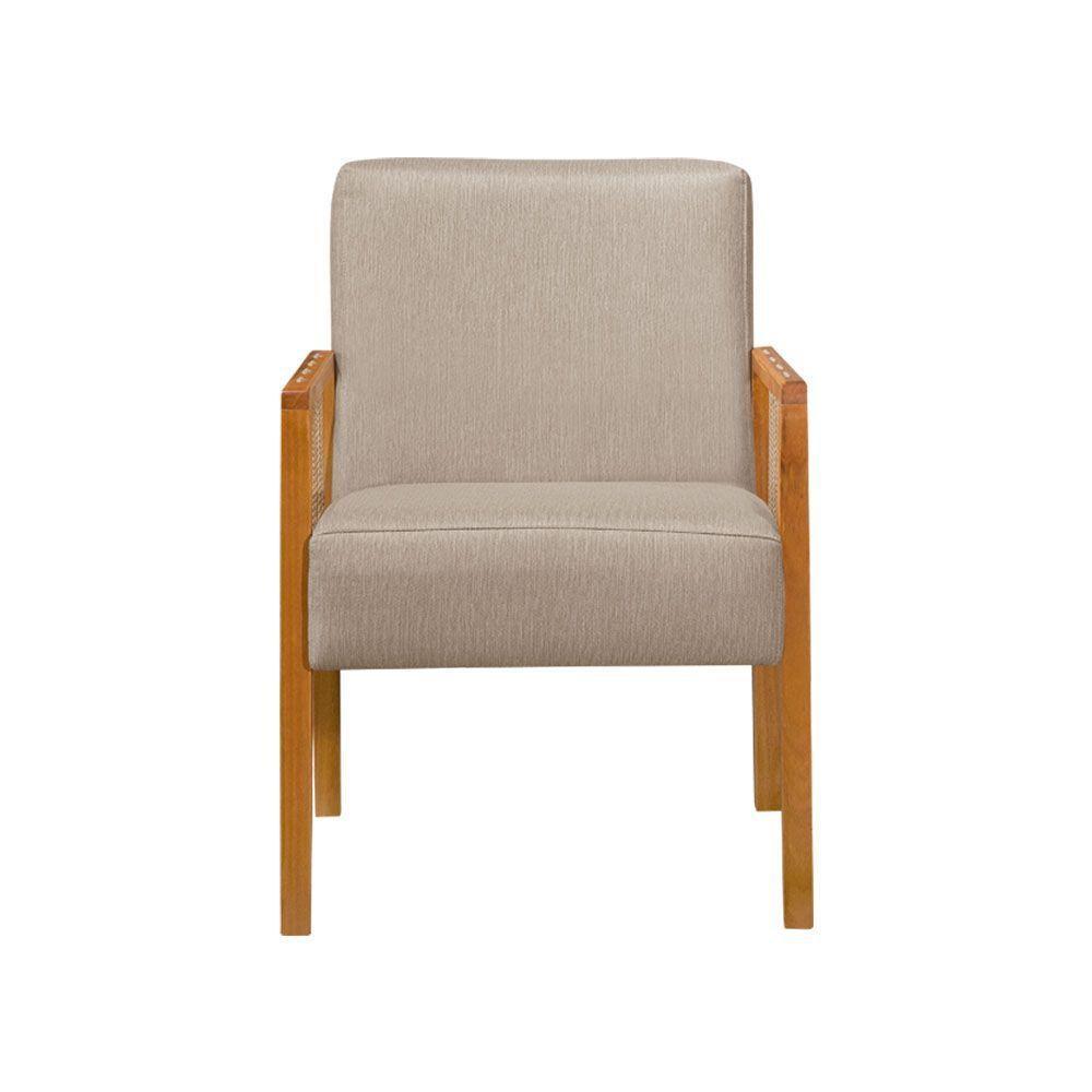 Poltrona Decorativa Base Em Madeira Maciça E Corda Náutica Copacabana Linho Bege - Bege - 2