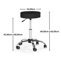 Banqueta Mocho Sem Encosto Com Regulagem De Altura - Preto - 3