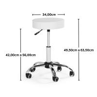 Banqueta Mocho Sem Encosto Com Regulagem De Altura - Branco - 5