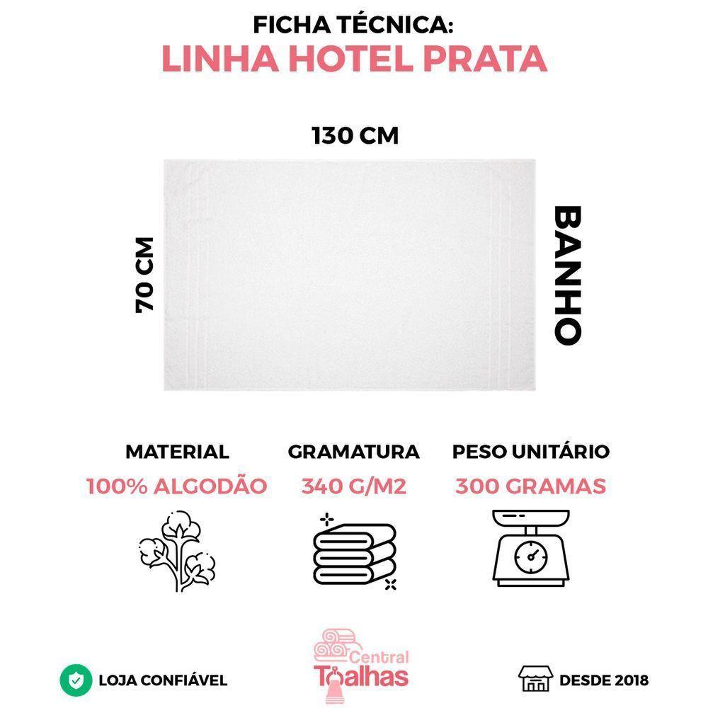 Kit Com 2 Toalhas De Banho Para Hotel - Profissional Prata - Branco - 3