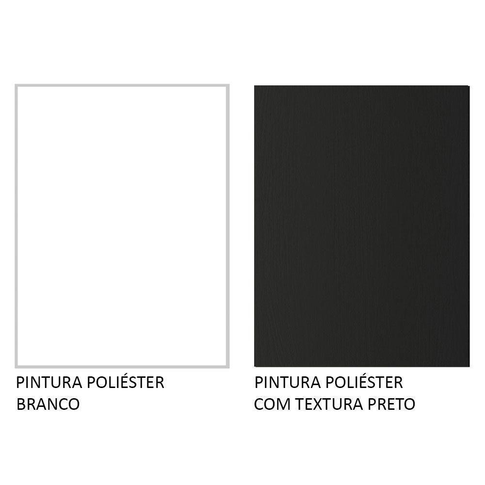 Balcão 100% Mdf 35 Cm 1 Porta Branco Preto Acordes Madesa Branco/preto - 4