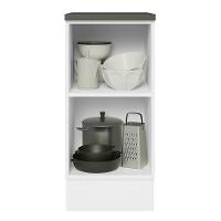 Balcão 100% Mdf 35 Cm 1 Porta Branco Preto Acordes Madesa Branco/preto - 5