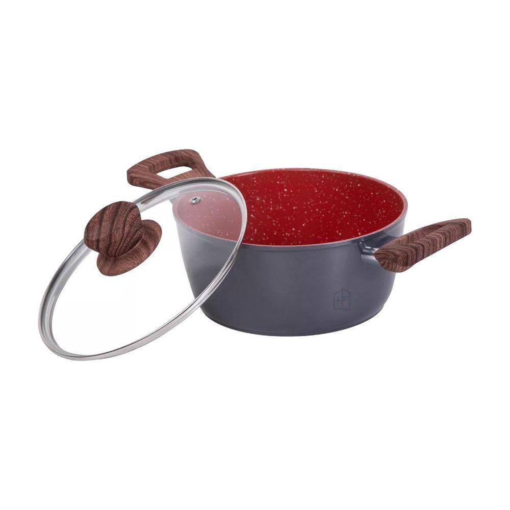 Panela Caçarola Nano Cerâmica Antiaderente Tampa V 20cm 2,3l - 3