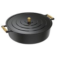 Panela Caçarola Ferro Fundido Alça Madeira Com Tampa 25l N50 - 1