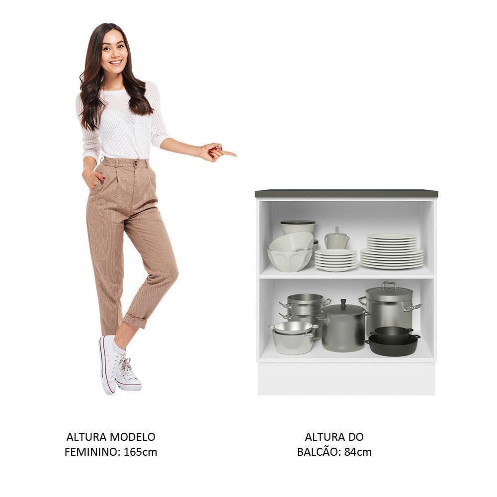 Balcão 100% Mdf 70 Cm 2 Portas Branco/rustic Acordes Madesa Branco/rustic - 2