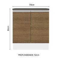 Balcão 100% Mdf 70 Cm 2 Portas Branco/rustic Acordes Madesa Branco/rustic