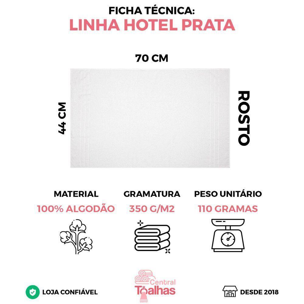 Kit 5 Toalhas De Rosto Branca Hotel Macia Felpuda - Prata - Branco - 2