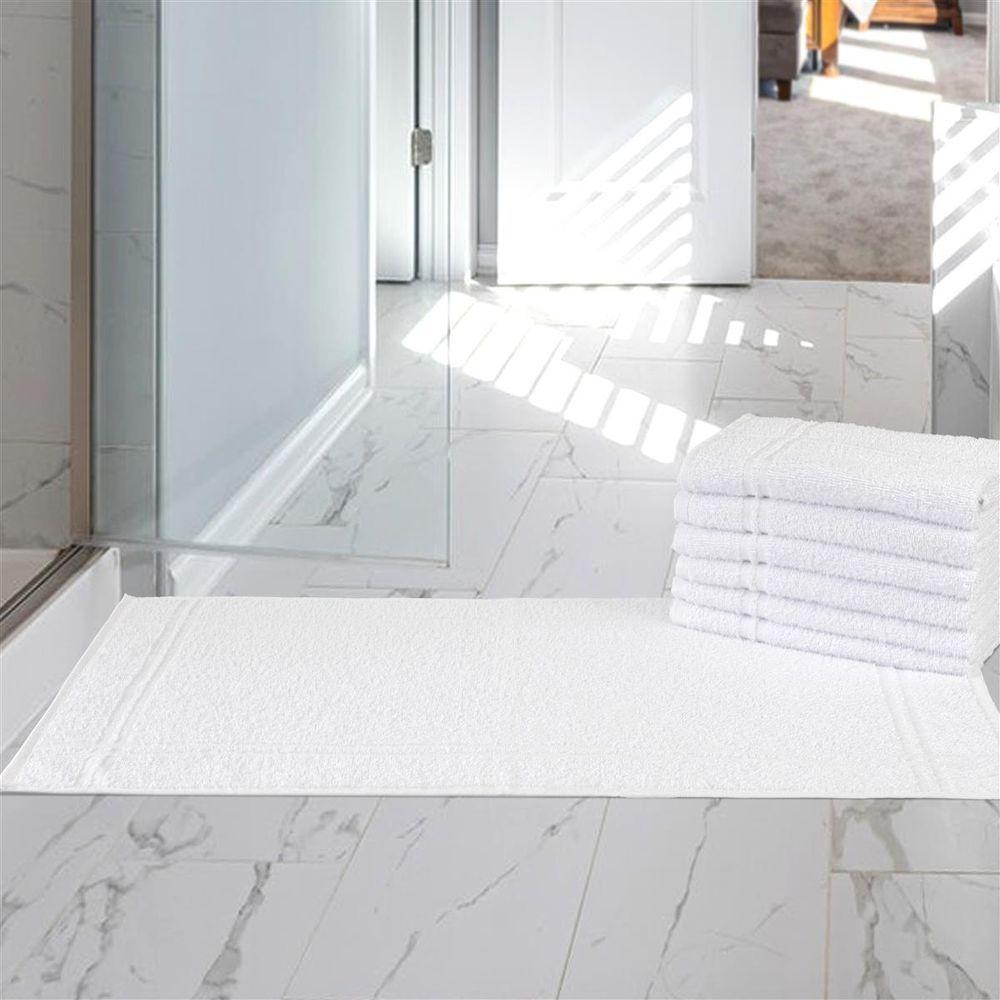 Kit 5 Toalhas De Piso Branca Hotel Macia Felpuda - Prata - Branco - 2