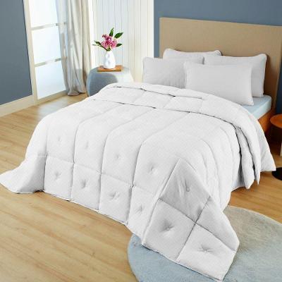 Edredom Diamond Toque De Plumas Dobby Appel Branco - Casal