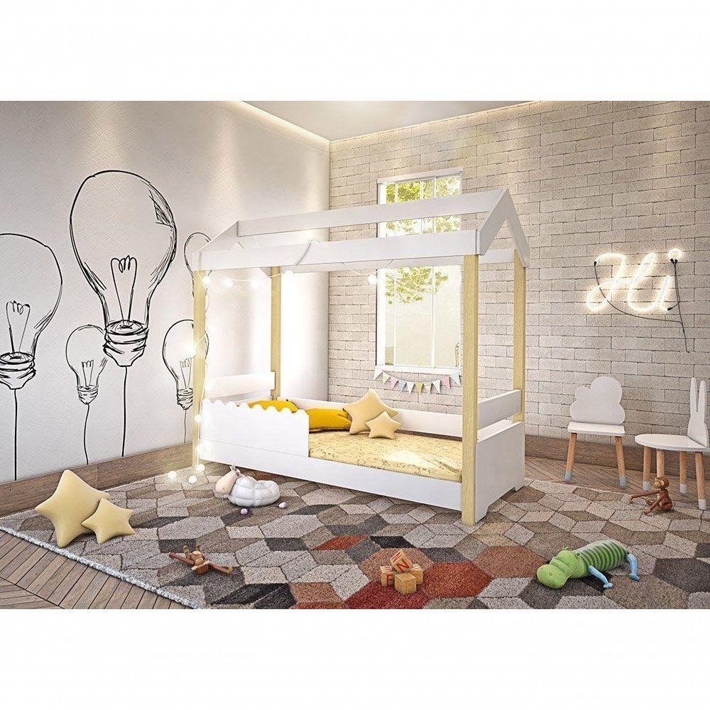 Cama Juvenil Jhulia Branco Com Led - 1