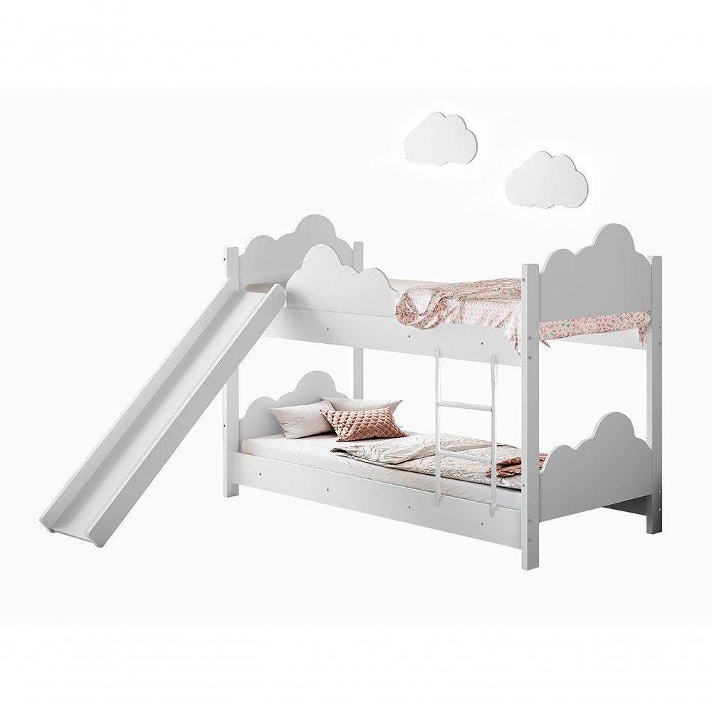 Beliche Infantil Marina Branco Com 2 Luminárias, Escorregador E Colchão - 6