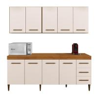 Cozinha Completa 9 Portas E 3 Gavetas Atenas Kaiki Moveis Nature/off White - 1