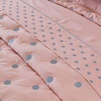 Kit Cobre Leito Colcha Super King 100% Algodão 400 Fios Acetinado Bordado 5 Peças Rosê E Fendi - 7