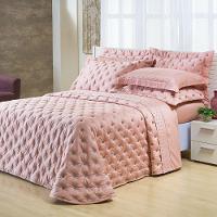 Kit Cobre Leito Colcha Super King 100% Algodão 400 Fios Acetinado Bordado 5 Peças Rosê E Fendi - 10