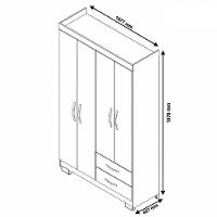 Guarda Roupa Solteiro 4 Portas 2 Gavetas Nt5005 Notável - 2