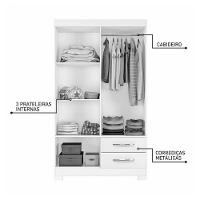 Guarda Roupa Solteiro 4 Portas 2 Gavetas Nt5005 Notável - 3