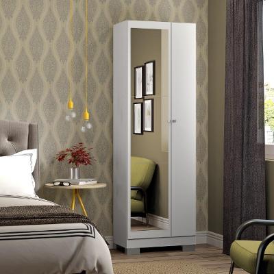 Armário Utilitário Sapateira 2 Portas Espelho Branco