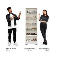 Armário Utilitário Sapateira 2 Portas Espelho Branco