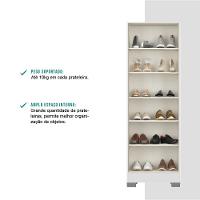 Armário Utilitário Sapateira 2 Portas Espelho Branco - 5