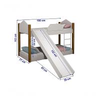 Beliche Infantil Luiza Branco Mel Com Pés Dois Colchões - 2