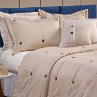 Kit Cobre Leito Colcha Queen Button 200 Fios Bordado 7 Peças - Avelã - 2