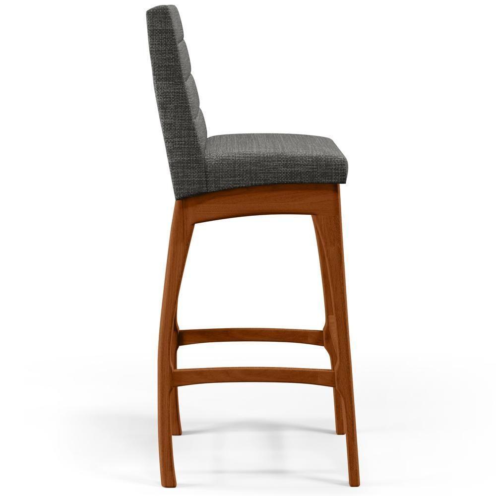 Kit 03 Banquetas Altas Para Cozinha B04 Cinza Escuro - 4