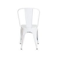 Kit 8 Cadeiras Tolix Iron Branca Aço Industrial Bar - 8