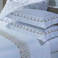 Jogo Cama Lençol Garland Casal Bordado 100% Algodão Acetinado 400 Fios 4 Peças - Branco - 1