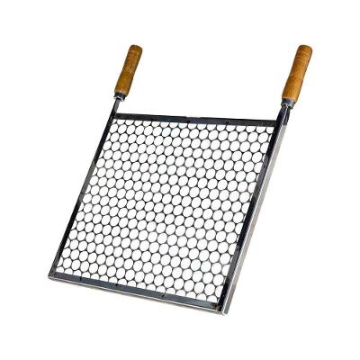 Grelha Retangular Inox Tela Moeda Para Churrasqueira 40x30cm