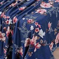 Jogo Cama Lençol Celi Solteiro Micropercal 200 Fios 3 Peças - Azul Marinho Floral - 2