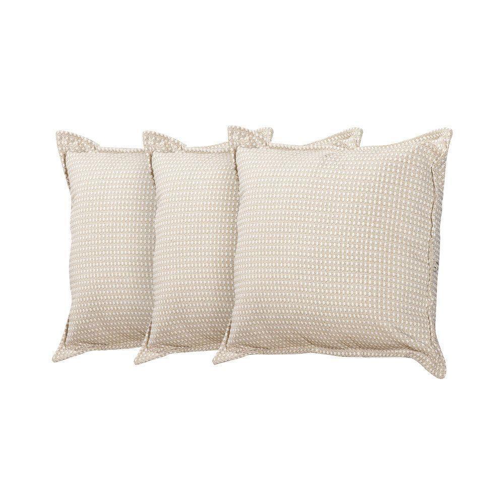 Kit 3 Almofadas Decorativas Bali Linho Estampado - Bege - 1