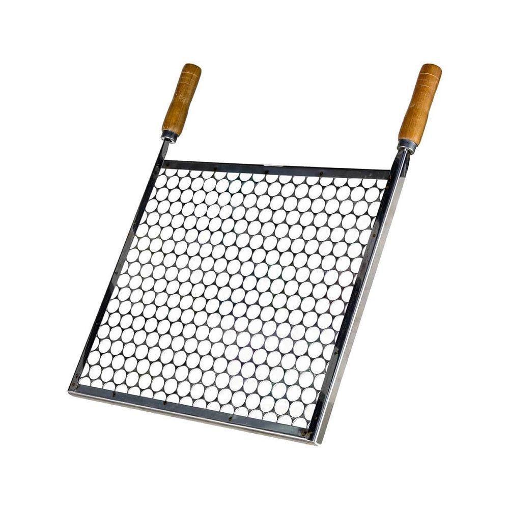 Grelha Quadrada Inox Tela Moeda Para Churrasqueira 40x40cm - 1